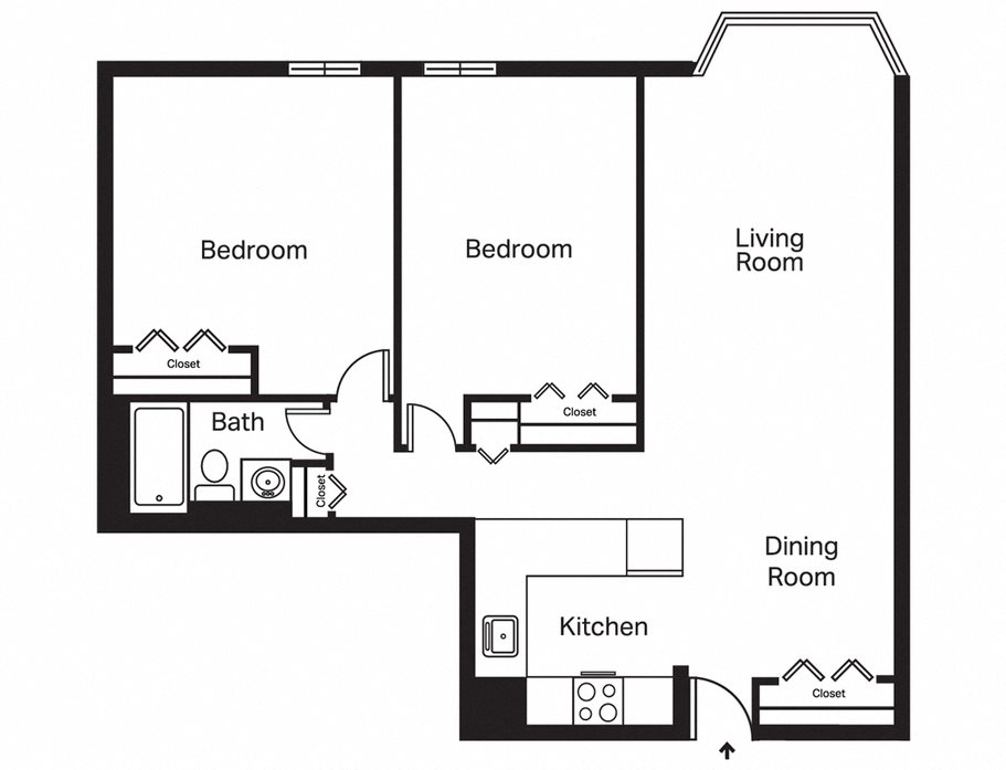 Channel Square Apartments 2 Bedroom Highrise Floor Plan Channel Square Apartments 2 Bedroom Highrise Floor Plan